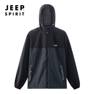 JEEP SPIRIT Mens Sunscreen Clothing for Mens Summer New Breathable Lightweight Coat Large Fishing Outdoor Quick Drying Sun Protection Ultra Thin Jacket