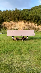 MOUNTAINHIKER Tent Canvas Full Camping Tent Rain and Sun Protection UPF 50+ Camping Waterproof Canopy Tent Awning Beach Shade Tent