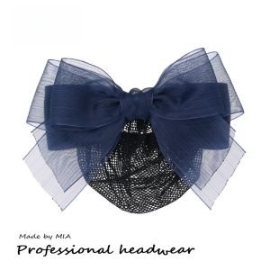 Nurse Style Headband Womens Professional Hair Net Work Hair Updo Silk Butterfly Knot Hair Clip Sweet Style Hair Accessories