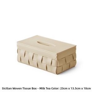 Luxury Leather Woven Tissue Box