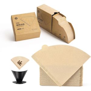 กระดาษกรองกาแฟแบบใช้แล้วทิ้ง 100 ชิ้น ใช้ได้กับเครื่องชงกาแฟ Cuisinart แบบพับสำเร็จรูป ทำจากกระดาษธรรมชาติไม่ฟอกขาว