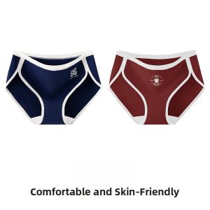 Miiow | Antibacterial Pure Cotton Bear Briefs Womens Mid-Waist Sports Triangle Shorts MiiOW Cartoon Design Cotton Underwear