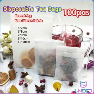 Need. Disposable Drawstring Non-Woven Fabric Tea Herb Filter Bag Pouch 100pcs 50pcs