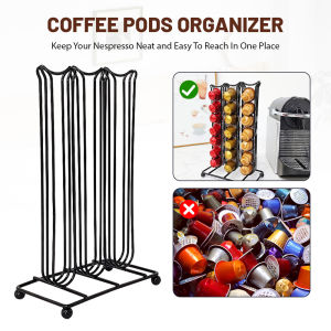 42 Cups capsule coffee pod holder tower stand display rotating revolving rack Nespresso Coffee Capsules