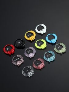 Colorful Resin Ear Cuffs Sleep Friendly Non-Removable Plastic Ear Hoops Allergy Free Invisible Ear Bones for Commuting And Sleeping