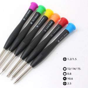 Hardware Precision Screwdriver Set with Colorful Handle Magnetic Bits for Phone Computer Drone Toy Radio Shaver Repair 45 Steels