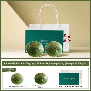 JISU | Bộ Tách Trà Gốm Thực Dụng Có Điêu Khắc Rồng Phượng