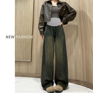 Quần Jeans Ống Rộng Cho Nữ Của Mùa Thu Đông Mới 2025 Quần Jeans Denim Cho Nữ Của Quần Dài Thường Ngày Cao Cấp