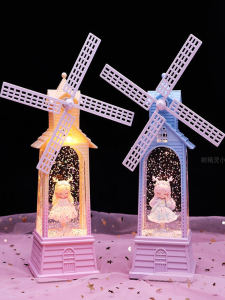 INS Fantasy Girl Windmill Crystal Ball Storm Lantern Music Box Music Box Young Adult Heart Desktop Decoration Birthday Gift