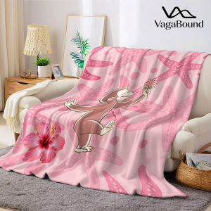 BILIBILI | pink starfish monkey hibiscus Flannel Blanket Warm Soft Halloween Christmas Decorative Couch Warm Cozy All-Season Gift