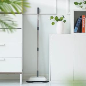 ไม้กวาดดูดฝุ่น 2in1 ไม้กวาดอัจฉริยะ ไม้กวาดพื้นและถูพื้น หัวแปรงหมุน360องศา พับและเก็บเข้ามุมได้