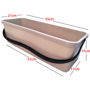 Large 50cm Hand-Free Plastic Flat Mop with Bucket Car Wash Bucket Rectangular Household Cleaning Tool Durable Water Bucket