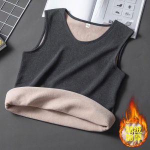 Dralon Heattech Vest Men Autumn and Winter Fleece-lined Thickened Inner Wear Bottoming Intimates Vest Mens Sleeveless Waistcoat Fashion