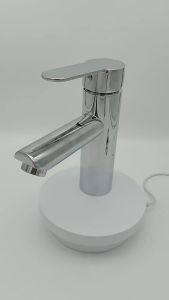 Vòi lavabo chậu rửa mặt nóng lạnh HODABOSS trụ tròn mạ NIKENkiểu dáng nhỏ gọn hiện đại