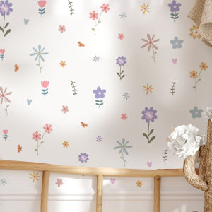 Cartoon Flowers Wall Stickers for Kids Room Wall Decals Living Room Furniture Baby Room Decor Bedroom Decoration