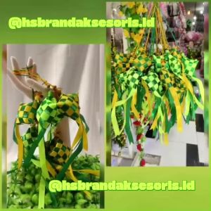 (1SET=2PCS) GANTUNGAN KETUPAT KAIN ISI DAKRON / GANTUNGAN KETUPAT IDUL FITRI / GANTUNGAN MOBIL KETUPAT / AKSESORIS LEBARAN IDUL FITRI / GIU8867