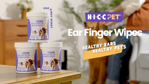 HICC PET Pet Ear Relief Finger Wipes Relieve Ear Itching & Inflammation Coconut for Dog Cat 50pcs