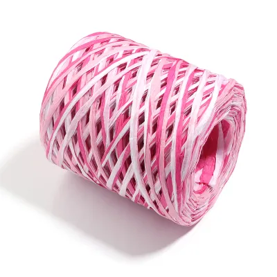 200M/Roll Raffia Paper Yarn Colorful Paper Braided Rope For Handmade Craft Knitting Crocheting Threads DIY Bouquet Gifts Packing