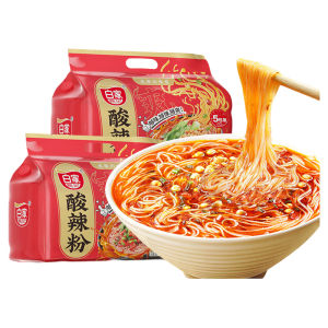 White Family Chens Spicy Sour Noodles Instant Soup Bagged Chongqing Rice Noodles Convenient to Soak Dormitory Lazy Night Snack Fast Food