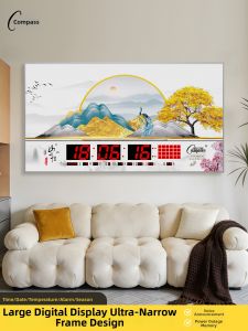 Compas | Digital Perpetual Calendar Climate Display Ultra-thin Large Screen Wall Hanging Clock