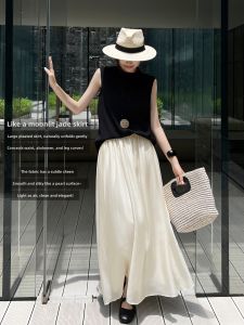 MEIYANG | Lyracel Light Semi-skirt Strapped Waist Flared