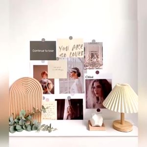 Đèn ngủ để bàn đế gỗ sang trọng T46-Đèn Ngủ Để Bàn Chân Gỗ Xếp Ly