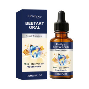 oralhoe | Bee Venom Gum Repair Drops Reduce Stains Plaque Bad Breath Rinse Remover Teeth Whitening Portable Concentrated Mouthwash Liquid