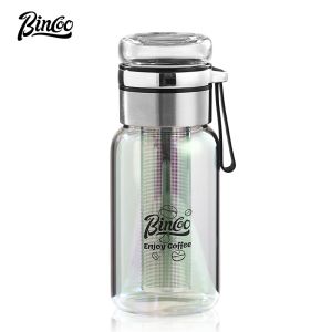 BINCOO Cold Brew Glass Coffee Cup with Filter Heat-Resistant Water Bottle Travel Tumbler Large Capacity for Household Office and Outdoor 500ML/750ML/800ML