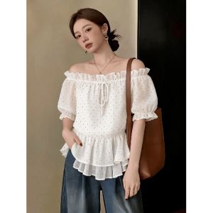 AIYITI | Polka Dot Puff Sleeve Top for Plus Size Women