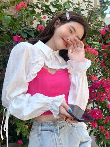 Chiffon Sun Protection Clothing for Women Summer Stylish Niche Style Outer Wear Small Waistcoat Air Conditioning Blouse Long Sleeves Short Cardigan Two-piece Set