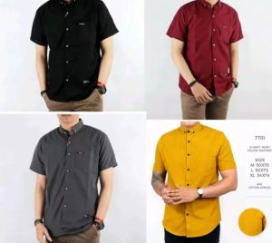 KEMEJA PRIA POLOS PENDEK FORMAL atau PAKET HEMAT 4 KEMEJA PENDEK PRIA POLOS MASA KINI