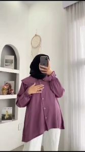 Baju atasan wanita muslimah NATASHA BLOUSE korean style / kemeja katun rayon / blouse murah / fashion outfit / kemeja polos / atasan wanita / baju blouse murah