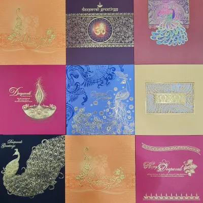 [Super Value] 4pcs Selamat Hari Deepavali Kad Ucapan - Happy Deepavali Big Size Greeting Card (Greeting word included)