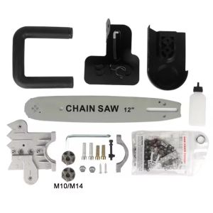 12 Inch Electric Saw Bracket Set M10/M14 Angle Grinder Converted to Electric Chainsaw Adapter Tool Portable Conversion Head Kits