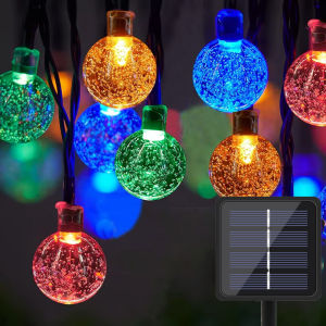 Solar Crystal Globe LED String Lights LED 8 Lighting Modes Fairy Light Christmas Wedding Garland for Garden Party Decor
