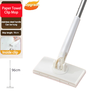 Large Hands-Free Cleaning Mop For window Floor 360°Rotation Dust Remover Automatic Paper Towel Mop Household Cleaning Tool