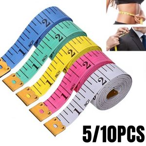 5/10PC 1.5M Soft Sewing Ruler Body Measuring Clothing Ruler Durable Tailor Tape with Metal End Colorful Accurate Tape Kits
