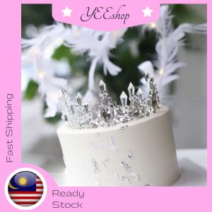 | Cake Decoration | Elegant Crystal Crown Tiara Gold Silver Red Birthday Cake Topper 大合金高级皇冠摆件冰柱银色金色红色生日蛋糕装饰