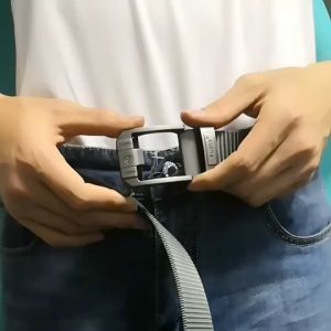 Metal Automatic Buckle Canvas Men Belt Thick Nylon Jeans Pants Belt Casual Outdoor Multifunctional Tactical Designer Male Belts
