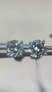 TDG 10K White Gold 4 Prong Diamond Stud Earring