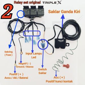 relay set rellay lampu led tembak lampu tambahan 3mode 2mode rillay