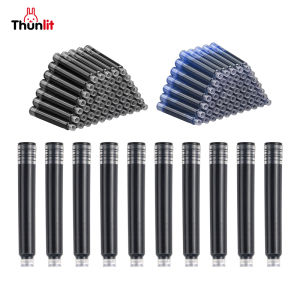 Thunlit ปากกาหมึกซึมเติม10ชิ้น2.6มม.3.4มม.ทิ้งสีดําสีฟ้าสีแดงปากกาหมึกซึมไส้ปากกาหมึกเปลี่ยนได้ Sacs