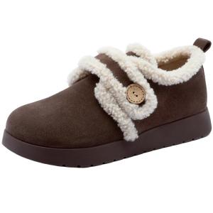Josiny | Retro Thick-soled Easy-on Shoes Insulated Fluffy Cotton Birkenstock Style