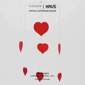 ORIGINAL Flensted Hanging Art Happy Hearts - Made in Denmark