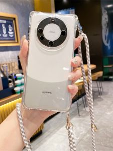 Transparent Crystal Chain Crossbody Phone Case for Huawei Mate70 pro Mate60 New Model Anti-Fall Protection Shell Men Women Style