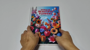 สมุดระบายสีเกรดพรีเมี่ยม ธีมโลกแห่งดอกไม้ที่สวยงาม " World of Beautiful Flowers " กระดาษหนา210แกรม เล่มใหญ่สุดคุ้ม (แถมฟรี สีไม้1กล่อง)