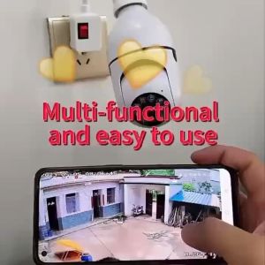 V380 Q15 CCTV Camera Connect Cellphone Culb CCTV Camera WiFi Connect 360 Wireless Indoor 3D Panoramic Security 1080P HD Bulb Smart Home 10M Night Vision Monitoring Cam Two way audio CCTV With E27 Standard Lamp Holder