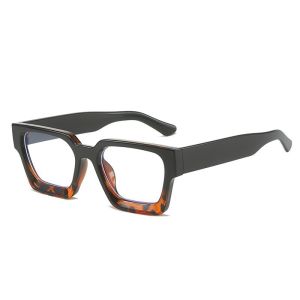 Retro Square Anti Blue Light Glasses for Women New Ins Flat Light Glasses Fashionable Texture Thick Edged Glasses Frame