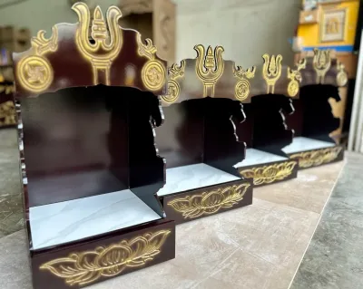wooden Swamy medai/Samy statue altar with light/Samy. statue holder