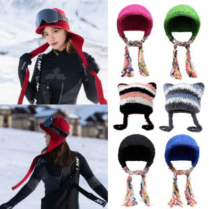 Warmth And Style: Panda Adult Skiing Helmet Knitted Hat Special Design Niche Snow Cap Decorative Winter Outdoor Gear